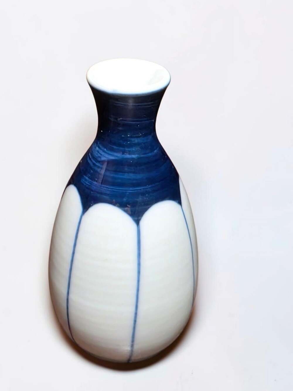 Blue and White Porcelain Tokkuri Sake Bottle Vase